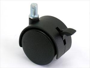 Опора колесная D50 чёрная, на резьбе со стопором M8 (М0199)