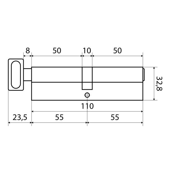 Цилиндр Стандарт MAX 110 (55*55B) SN 5 кл, никель, перф. кл/верт.