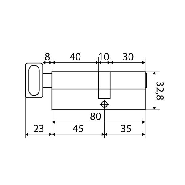 Цилиндр Стандарт MAX 80 (35*45B) SN 5 кл, никель, перф. кл/верт.