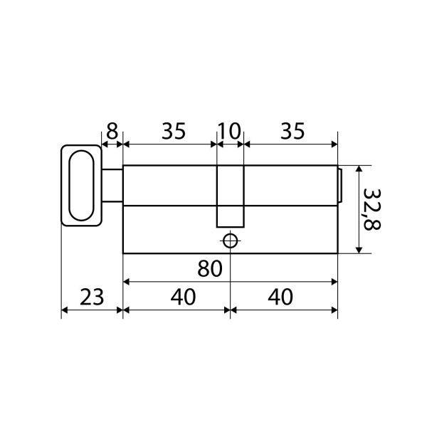Цилиндр Стандарт MAX 80 (40*40B) SN 5 кл, никель, перф. кл/верт.