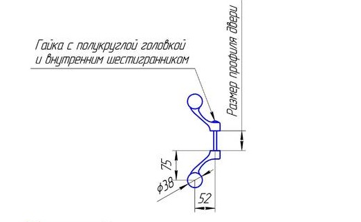 Ручка прямая РДПН 500/350-60 полированная 2 кронштейна RAL 6018