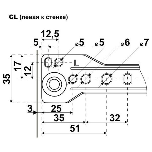 Направляющая роликовая StahlBuro 350/0.8 мм черный (25шт)