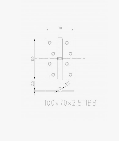 Петля дверная AVERS 100*70*2.5-B-G-R