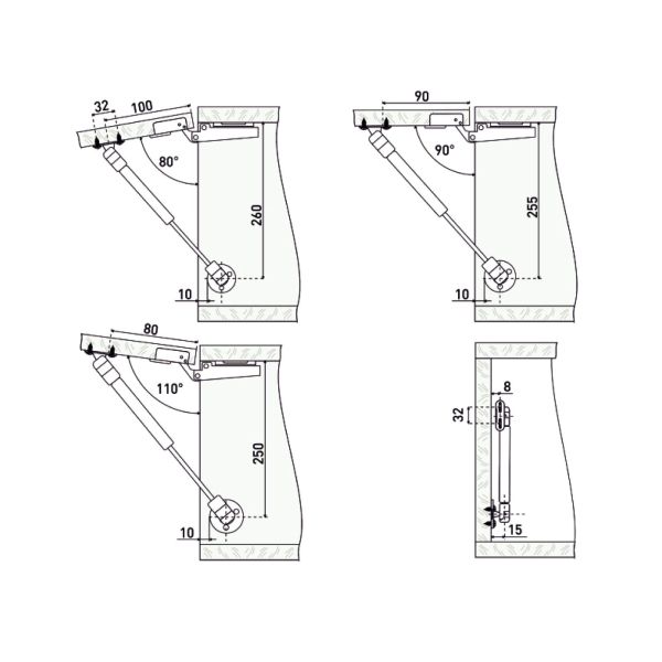 Газовый лифт StahlBuro на 6 кг (60N) мат.хром (100шт)