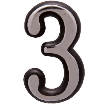 Номерок дверной Аллюр №3 (пластм. хром) БОЛЬШОЙ
