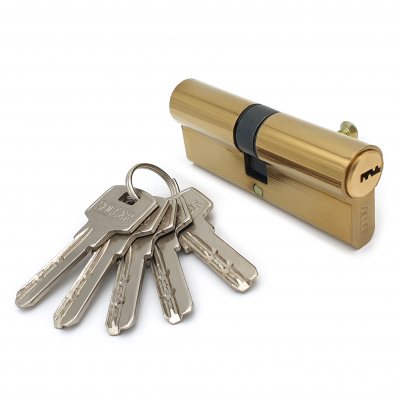Цилиндр SOLLER F5 (80мм, 5 кл) ключ/ключ золото, перф.