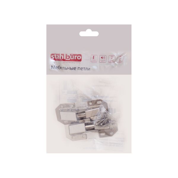 Петля 8-х шарнир.StahlBuro накладная, малая 78*33 хром (2шт) (50шт)