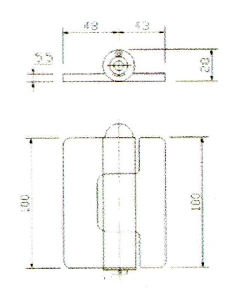 Петля для шкафов, люков и ящиков 100х48/43 мм. П-513090