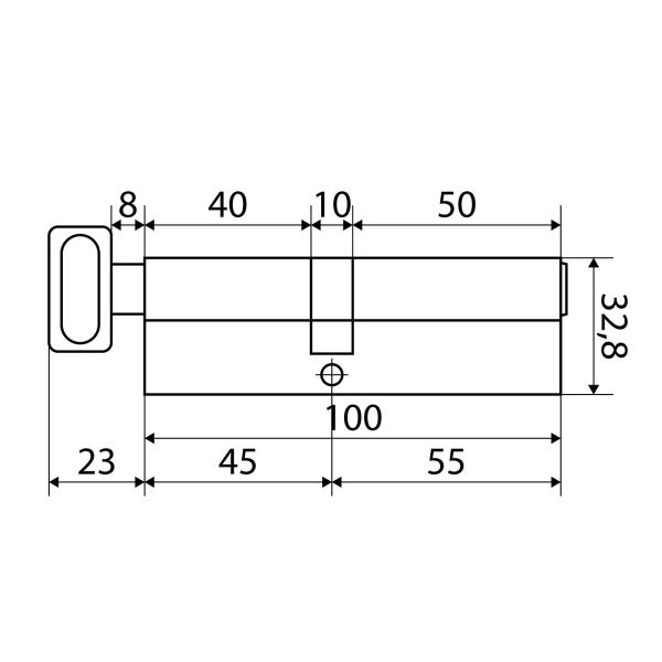 Цилиндр Стандарт MAX 100 (55*45B) SN 5 кл, никель, перф. кл/верт.