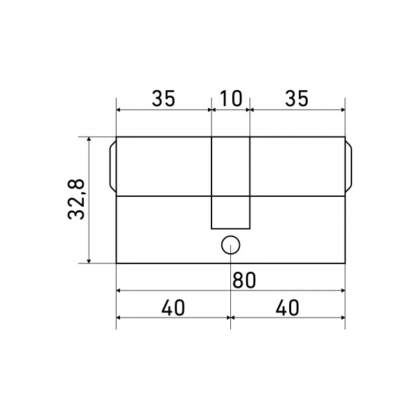 Цилиндр Стандарт MAX 80 (40*40) SB 5 кл, мат.золото, перф. кл/кл.