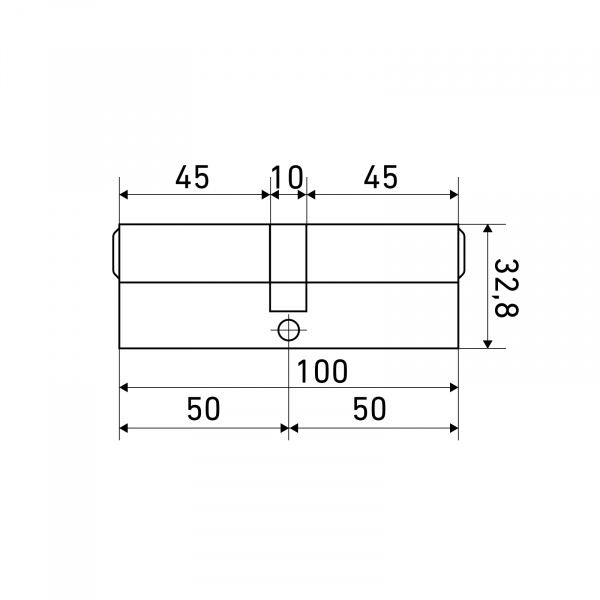 Цилиндр Стандарт MAX 100 (50*50) SN 5 кл, никель, перф. кл/кл.