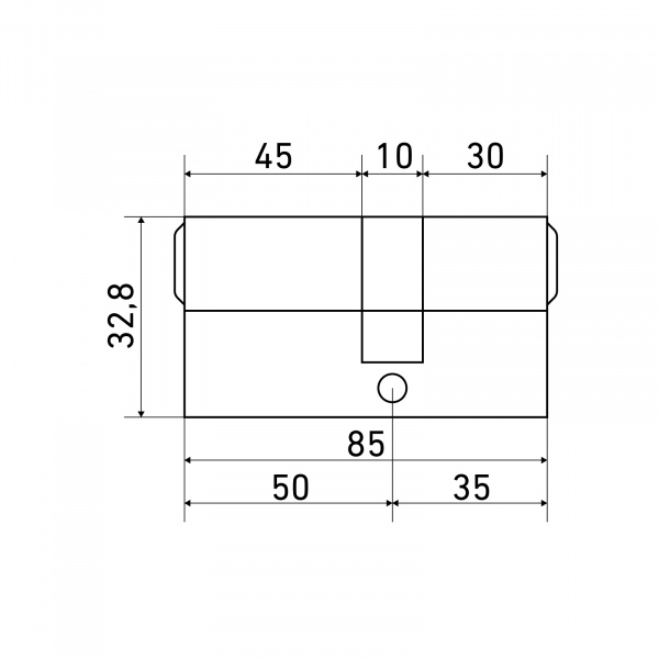 Цилиндр Стандарт MAX 85 (35*50) SN 5 кл, никель, перф. кл/кл.