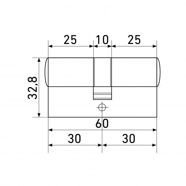 Цилиндр Стандарт MAX 60 (30*30) SN 5 кл, никель, перф. кл/кл.