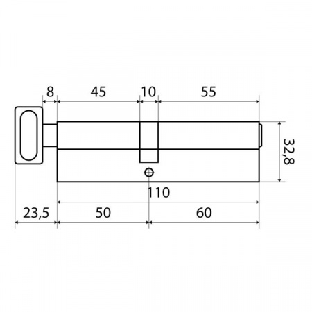Цилиндр Стандарт MAX 110 (60*50B) SN 5 кл, никель, перф. кл/верт.