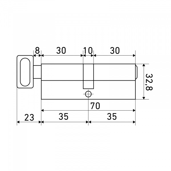 Цилиндр Стандарт MAX 70 (35*35B) SB 5 кл, мат.золото, перф. кл/верт.